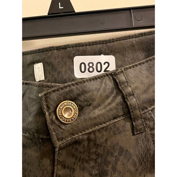 Zara Straight Leg Jeans Women Brown Animal Print 5-Pockets Size 30 Waist Medium - Picture 3 of 7